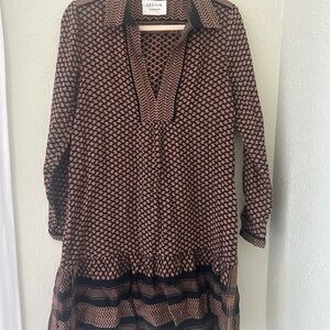 Cecile Copenhagen Woven Brown Patterned Dress